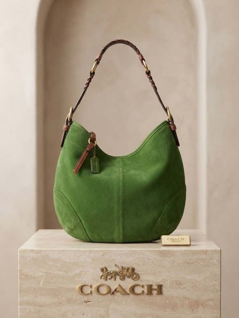 Coach Vintage Green Suede Soho Hobo Shoulder Bag No 3657